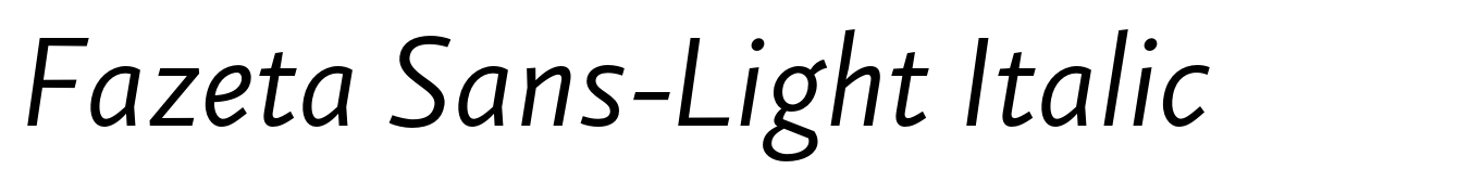 Fazeta Sans-Light Italic